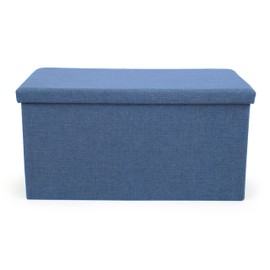 Humble Crew Ryan Tray Coffee Table Ottoman with Storage, Navy