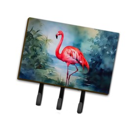 Caroline's Treasures Flamingo Leash or Key Holder Wall Hooks, Key Hooks Holder, Coat Rack Wall Mount, Coat Hooks, Hooks for Hanging Keys, Towels, Aprons, Leashes