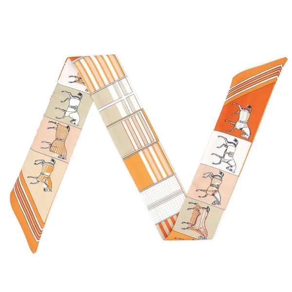Horse Equestrian Skinny Scarf for Women Handbag - Silk Like