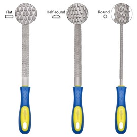 YKLP 8inch Metal File Set,3pcs High-Carbon Steel Needle File,Flat/Half-Round/Round for Metal Wood Working