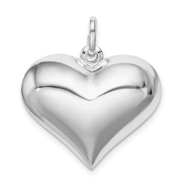 Auriga Fine Jewelry Sterling Silver Rhodium-plated Puffed Heart Pendant