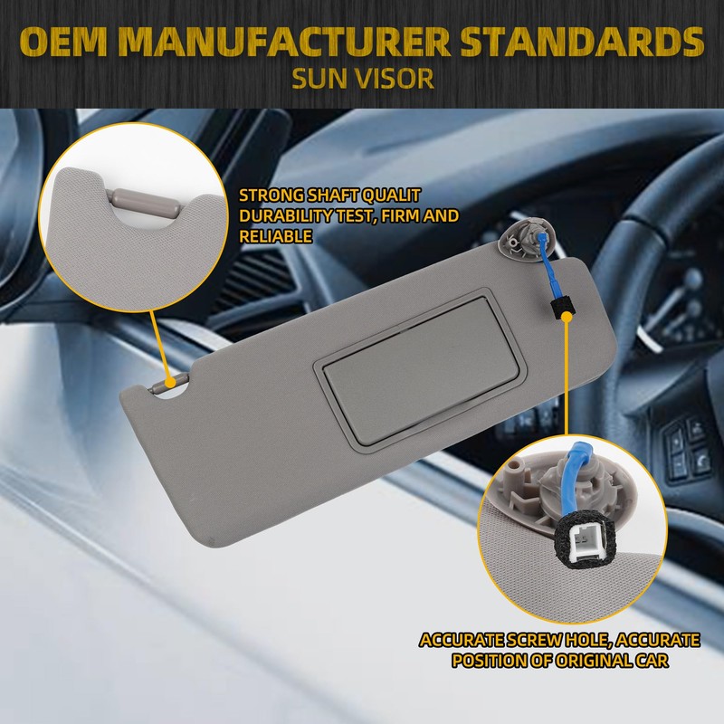 Dasbecan Right Passenger Side Sun Visor Compatible with Honda Pilot