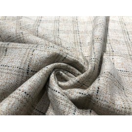 Suiting Fabric Made in Schöffel,Italy Wool X Tweed Cream and Brown [16876] Teal