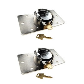 NU-SET 2-7/8 inch 73mm Hockey Puck Padlock LOCK with Hasp, 2 Sets (Keyed Different)