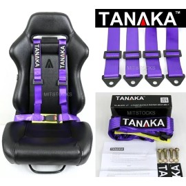 TANAKA 1 TANAKA UNIVERSAL PURPLE 4 POINT BUCKLE RACING SEAT BELT HARNESS 2"