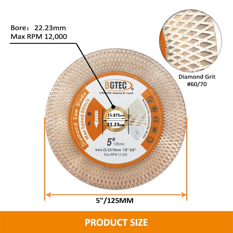 BGTEC Diamond Cutting Disc 125 mm - Diamond Grinding Disc
