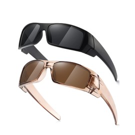 TIANYESY Polarized Sunglasses Men Womens Trendy Retro Sports Rectangular Wrap Around Vintage Shot Shield