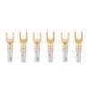 6 Pcs Gold Plated 4mm Banana U Fork Y Spade