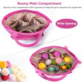 MYBAGZING Large Crochet Bag and Tote - Corduroy Yarn Bag - Yarn Holder for Crocheting - Crochet Storage Bag for Crochet Hooks, Crochet Accessories, Knitting Bag for Crochet Lovers, Mother's Day Gift