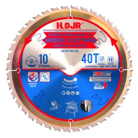 HOJR Circular Saw Blade Woodworking TA Series,10" 40-Tooth Arbor: 5/8",General Purpose Wood Cutting,Special Anti-Thermal Adhesion Coating on Cutting Head -TA,High Finish, Long Life,W10 40T TA