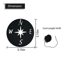 Reemplazo de viento de repuesto, vela de timbre de viento con cable de nailon de 16.4 pies, reemplazo de piezas de campana de viento de metal para campanas de viento y campanas de viento, brújula rosa