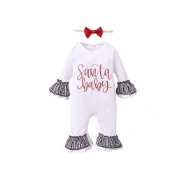 Mameluco de Navidad para bebé niña recién nacida, Blanco, 3-6 Meses