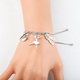SEIRAA Dance Bracelet Ballet Teacher Jewelry I Love Dance Gift Dance Charm Bracelet For Dancing Lovers (Dance Bracelet)