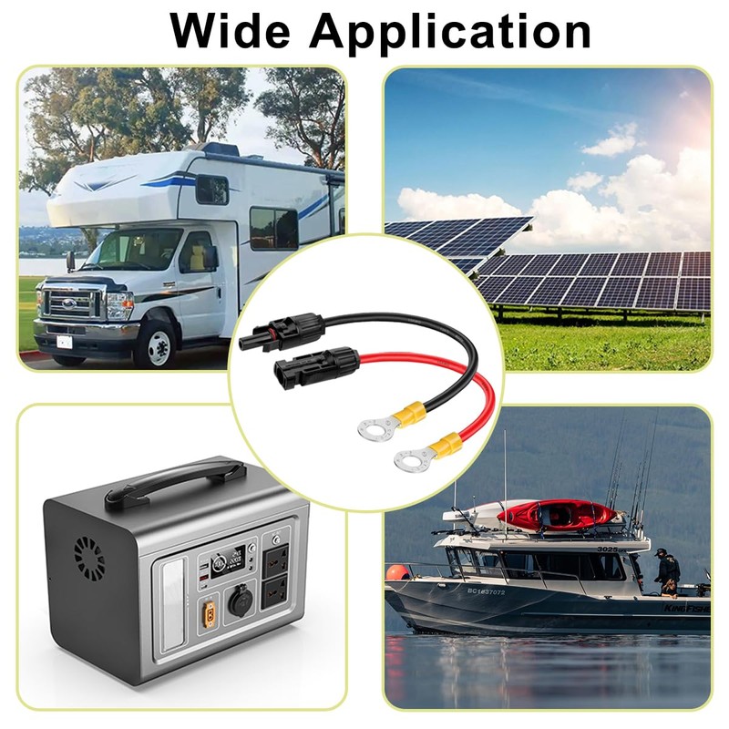 DKARDU Solar Panel to O Ring Cable, 10AWG Solar Panel