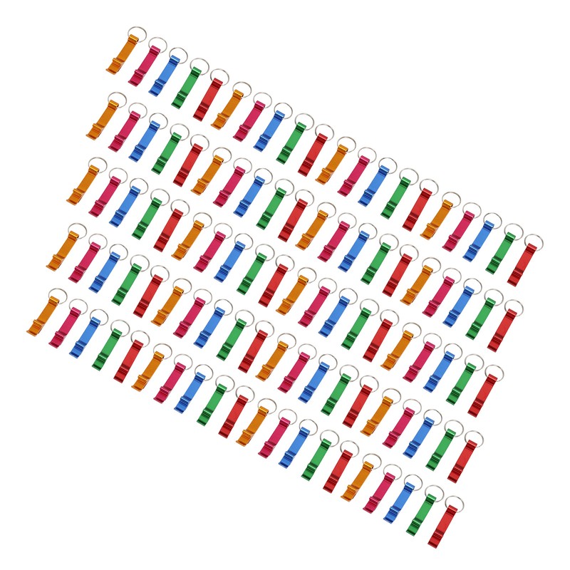 100pcs Bottle Opener Keychain Colorful Aluminum Alloy Can Opener Key