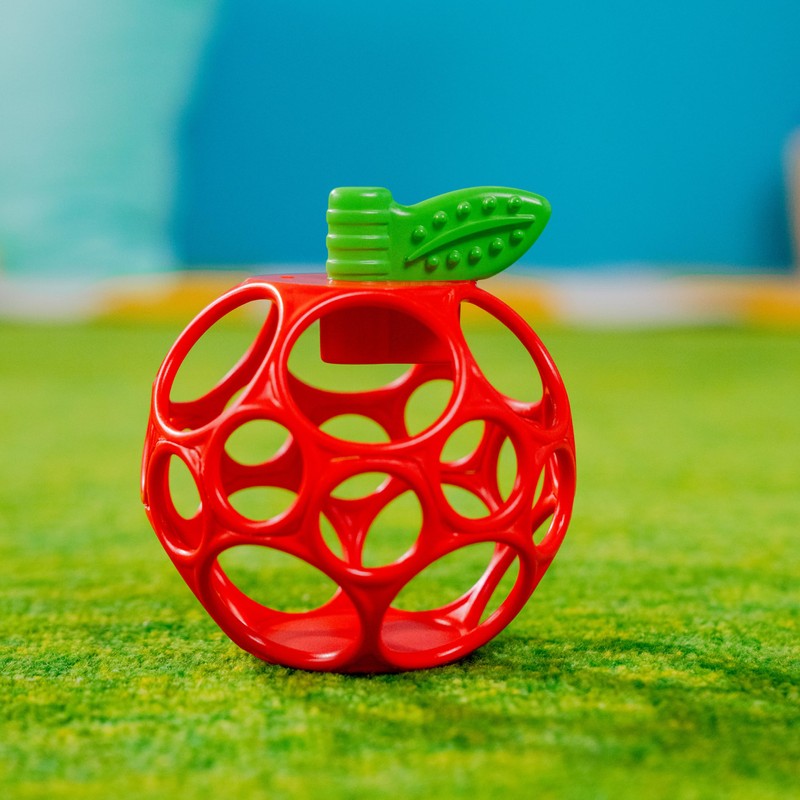 Bright Starts Oball Easy Grasp Red Apple Teether Toy, Hold