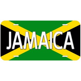 Jamaica Flag with Country Name Novelty Car Tag License Plate