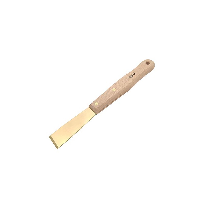 CHILI Tools 1-1/4" Brass Scraper With Long Beech Wooden Handle,
