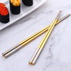 Reusable Stainless Steel Chopsticks,Dishwasher Safe , Easy to Use(3 PCS,Silver)