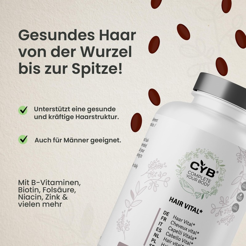 CYB Hair Vital, with 9 vitamins, zinc, copper and taurine,