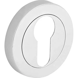 Designer Levers - Euro Lock Keyhole - Door Escutcheon - Screw-on Rose - Polished Chrome - 1 Pair - Fixings Included