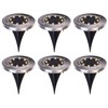 Lunartec 12er-Set Akku-Solar-Bodenleuchten, Edelstahlgehäuse, 8 LEDs, wamweiß