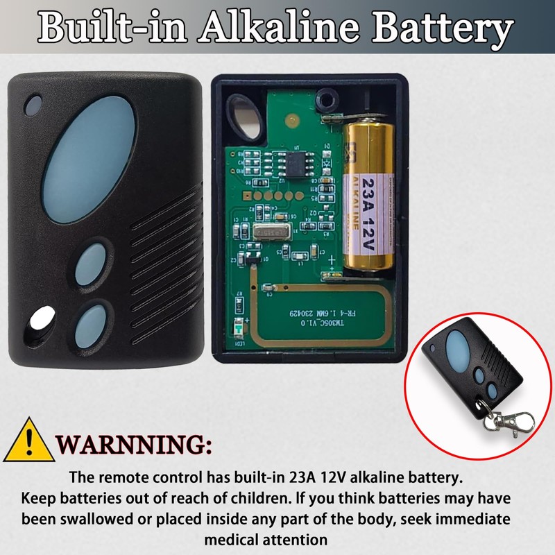 Garage Door Remote Control for TM-305C 315MHz Garage Gate Remote