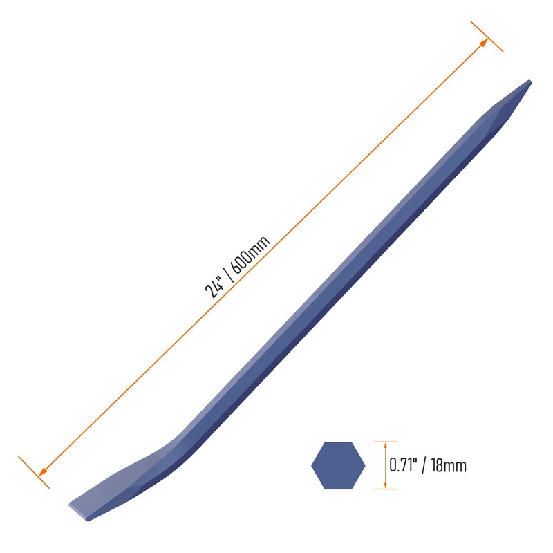 FOCMKEAS Hexagonal Connecting Bar Sleever Line-Up Bar 24"(600mm) Steel Crowbar