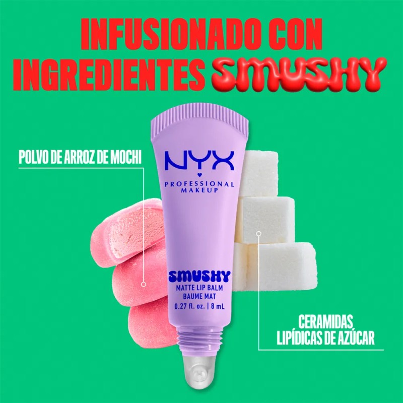 Nyx Pmu Smushy Matte Lip Balm Bálsamo Labial Efecto 8ml