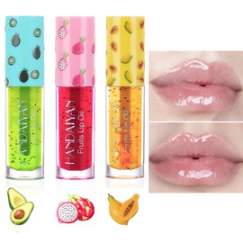 Lip Gloss Oil, Hydrating Lip Glow Oil, Moisturising Lip Gloss, Long-Lasting Fruit Lip Care Products for Moisturising Lips, Longer and Transparent, Moisturising Lip Oil Gloss