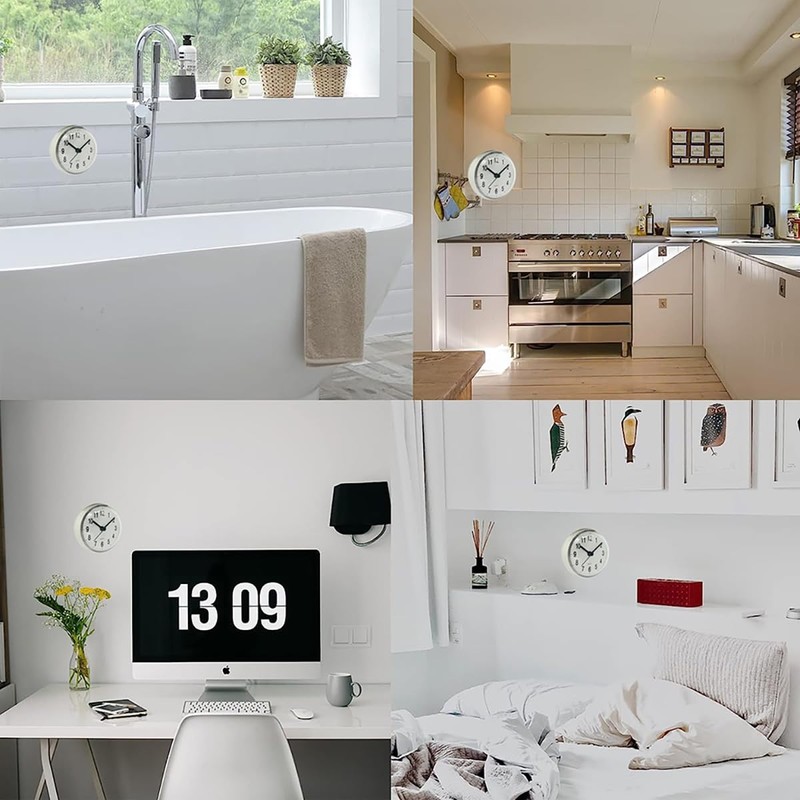 Verve Jelly Shower Clock Mini Wall Clock with Suction Cup,