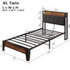 LIKIMIO Twin XL Bed Frames, Storage Headboard with Charging Station,