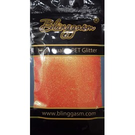 Blinggasm Premium Solvent Resistant Polyester Glitter 3.5 oz by Weight .008 or .015 for Tumblers Crafts Nails Cosmetics Body Paint (Fluorescent #7 FC334 Coral Reef, .015 (1/64") 3.5 oz)