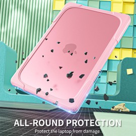 YZBYFON Heavy Duty Case for Apple 2026 MacBook Neo 13-inch Laptop Model A3404 Shockproof Hard Shell Matte Translucent Anti-Fingerprint Protective Cover with TPU-Covered Edge (Pink)