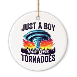 Just A Boy Who Loves Tornado Future Weatherman, Tornado Gifts, Storm Chaser, Storm Chasing, Weather Gifts Boys, Twisters Christmas Ornament,