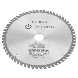 200mm TCT Circular Saw Blade Circular Saw Blade Hard Alloy Metal PVC Cutting Disc Silver Rotary Cutting Disc (for cutting wood) 60 Teeth + 1 Deceleration Ring