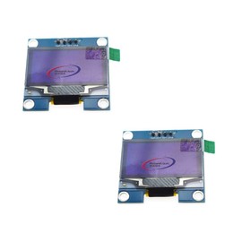2PCS 1.3inch OLED LCD Module Display Screen 4pin IIC Interface (White)