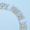 Jumwrit Silver Rhinestone Headband Happy New Year Metal Headband Nonslip