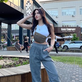 Roulens Crossbody Bag for Women Fashion Waist Packs Soft Vegan PU Leather Belt Bag Large Capacity Shoulder Bag with Adjustable and Removable Wide Strap