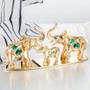 Matashi 24K Gold Plated Elephants Ornament with Crystal Tabletop Home