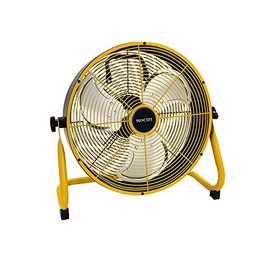 Mocifi Battery Operated Fan 12-Speed Rechargeable Floor Fan High Velocity Portable Cordless Outdoor Fan, USB Output For Phone, for Camping, Travel, Patio, Indoor, Yellow, 12 Inch