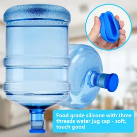 Tapones de jarra de agua de silicona reutilizable de 5 galones, tapa superior de sellado fuerte, sin derrames, botellas de 55 mm para exteriores y cocina, paquete de 4 unidades