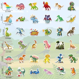 RINOLY 100 PCS Dinosaur Stickers for Kids,Water Bottle Sticker for Teens,Waterproof Vinyl Dinosaur Stickers for Water Bottles,Laptop,Boys Party Favors Supplies
