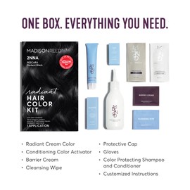 Madison Reed Madison Reed Radiant Hair Color Kit, Blackest Black for 100% Gray Coverage, Ammonia-Free, 2NNA Pescara Black, Permanent Hair Dye, Pack of 1