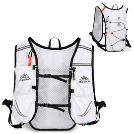 Azarxis Running Vest Hydration Pack Trail Backpack 7L 10L with 1.5L Water Bladder for Men Women Marathon Cycling Hiking Biking Climbing (White (10L) - Includes Backpack Only)