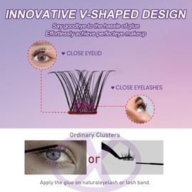 JoMay Self-Adhesive Lash Clusters,Press-On Lashes 10-16mm,Individual Lash Extension Kit with Tweezers,No Glue Needed,Natural DIY Eyelash Extension Kit 2 Boxes (X1-X3)