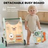 WOODMAM Wooden Baby Walker, Adjustable Speed Baby Push Walker for