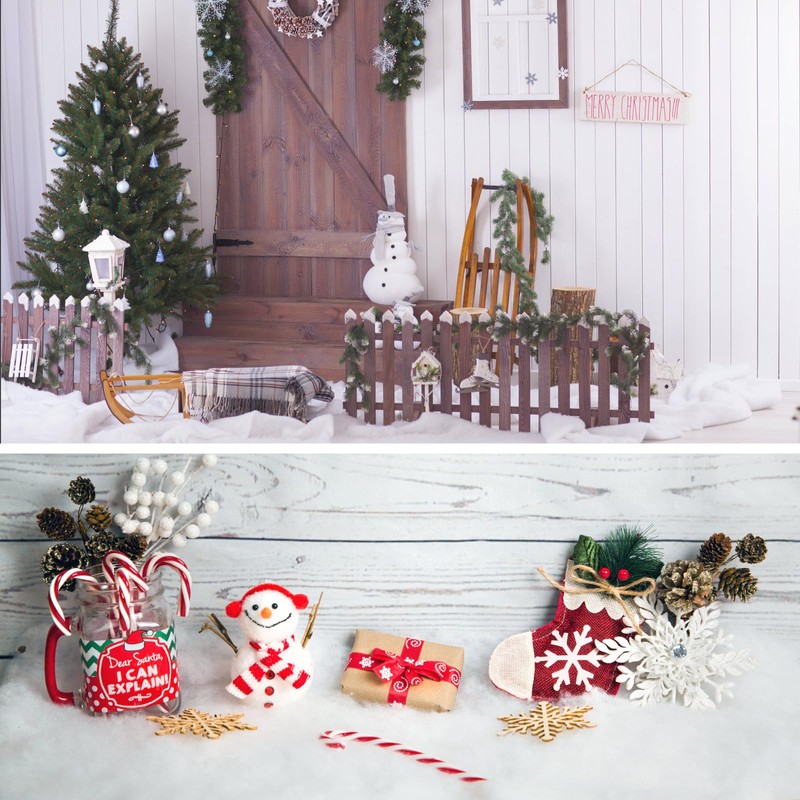 2 Pack Christmas Snow Blanket Roll, 15.7 Inch x 5