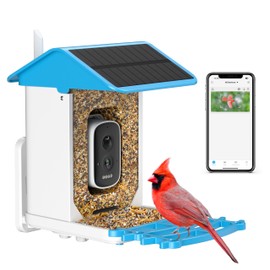 Smart Bird Feeder with Camera, AI Recognition and Solar Powered, Identify 11000+ Bird Species, Auto Capture & Notify, Ideal Gift for B ird Lovers.
