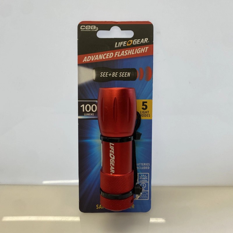 LifeGear Life Gear COB 100 Lumen LED Aluminum Flashlight w/Emergency